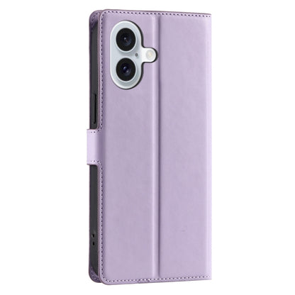 For iPhone 16 Voltage Ultra-thin Dot Leather Phone Case(Purple) - iPhone 16 Cases by buy2fix | Online Shopping UK | buy2fix