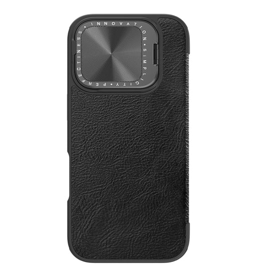 For iPhone 16 Pro Max NILLKIN Qin Prop Series Flip Camera Cover Design Leather Phone Case(Black) - iPhone 16 Pro Max Cases by NILLKIN | Online Shopping UK | buy2fix