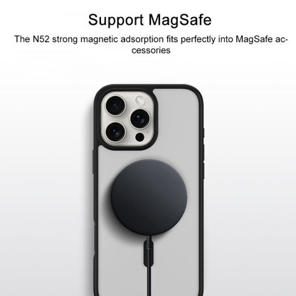 For iPhone 16 Pro TGVIS GRACE Series MagSafe Frosted Translucent Phone Case(Black) - iPhone 16 Pro Cases by TGVIS | Online Shopping UK | buy2fix