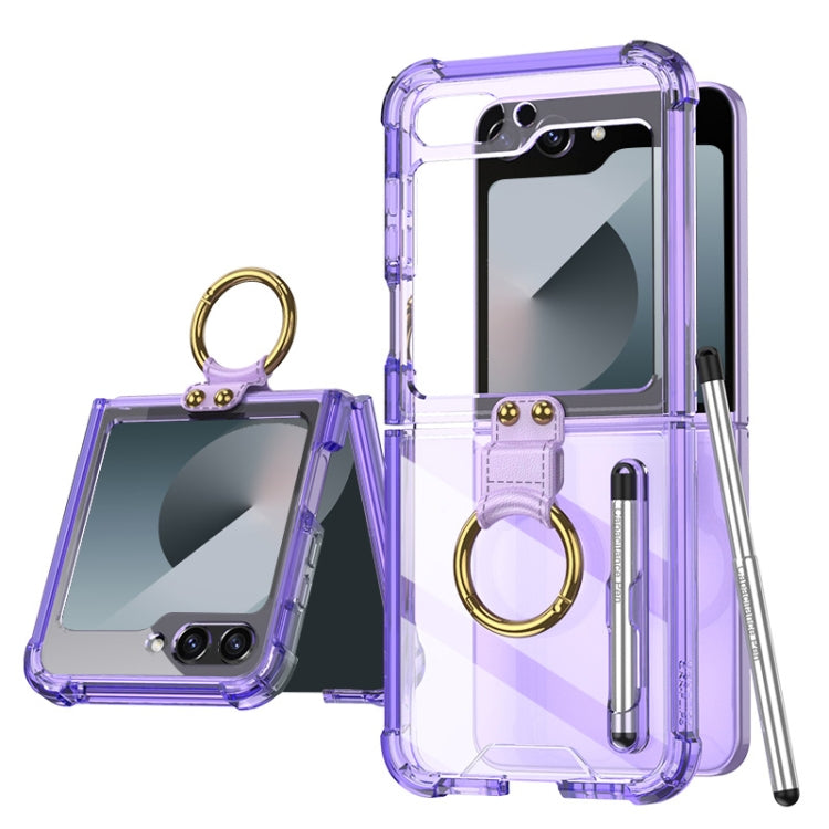 For Samsung Galaxy Z Flip6 GKK Airbag Protective Phone Case with Ring & Pen(Purple) - Galaxy Z Flip6 5G Cases by GKK | Online Shopping UK | buy2fix