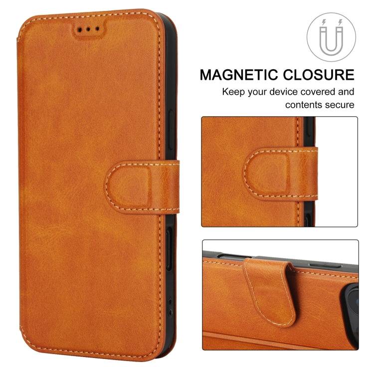 For iPhone 16 Pro Shockproof PU + TPU Leather Phone Case(Light Brown) - iPhone 16 Pro Cases by buy2fix | Online Shopping UK | buy2fix