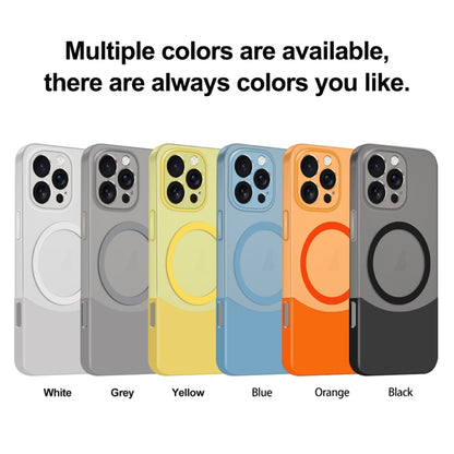 For iPhone 16 Plus Dual Color Stitching MagSafe Magnetic PC Phone Case(Orange) - iPhone 16 Plus Cases by buy2fix | Online Shopping UK | buy2fix