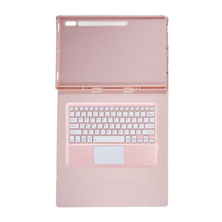 For Samsung Galaxy Tab S10 Ultra A910B-A Touch Pad Detachable Bluetooth Keyboard Leather Tablet Case(Pink) - Samsung Keyboard by buy2fix | Online Shopping UK | buy2fix