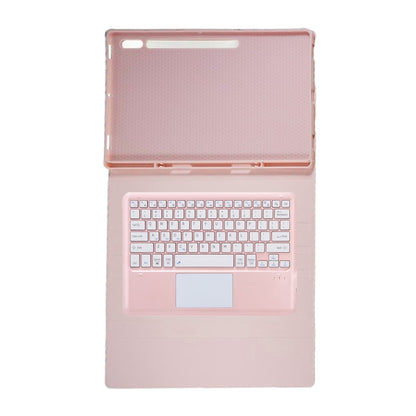 For Samsung Galaxy Tab S10 Ultra A910B-A Touch Pad Detachable Bluetooth Keyboard Leather Tablet Case(Pink) - Samsung Keyboard by buy2fix | Online Shopping UK | buy2fix