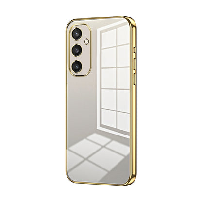 For Samsung Galaxy S25 5G Transparent Plating Fine Hole Phone Case(Gold) - Galaxy S25 5G Cases by buy2fix | Online Shopping UK | buy2fix