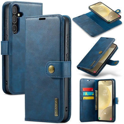 For Samsung Galaxy S24 FE 5G DG.MING Crazy Horse Texture Detachable Magnetic Leather Case(Blue) - Galaxy S24 FE 5G Cases by DG.MING | Online Shopping UK | buy2fix