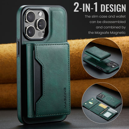 For iPhone 14 Pro Max DG.MING MAGKING-K2 Series MagSafe RFID Card Bag Detachable Phone Case(Green) - iPhone 14 Pro Max Cases by DG.MING | Online Shopping UK | buy2fix