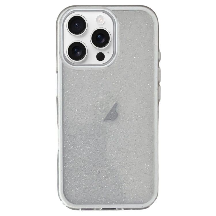 For iPhone 16 Pro IMD 3 in 1 Glitter TPU Hybrid PC Phone Case(White) - iPhone 16 Pro Cases by buy2fix | Online Shopping UK | buy2fix