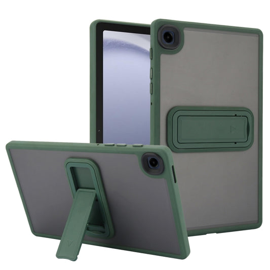 For Samsung Galaxy Tab A9+ Skin Feel Holder PC Hybrid TPU Tablet Case(Dark Green) - Galaxy Tab A9+ by buy2fix | Online Shopping UK | buy2fix