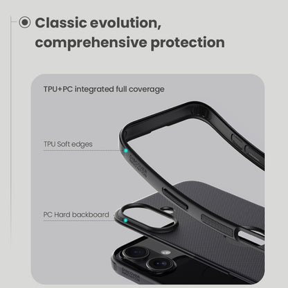 For iPhone 16 NILLKIN Frosted Shield Pro PC + TPU Phone Case(Black) - iPhone 16 Cases by NILLKIN | Online Shopping UK | buy2fix