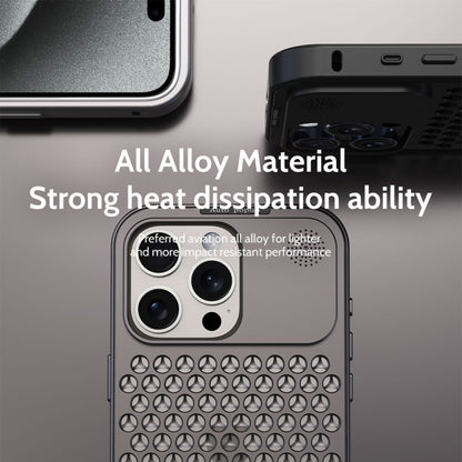 For iPhone 16 R-JUST RJ58 Aromatherapy Metal Cooling Phone Case(Black) - iPhone 16 Cases by R-JUST | Online Shopping UK | buy2fix