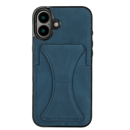 For iPhone 16 Ultra-thin Shockproof Phone Protective Case with Holder(Blue) - iPhone 16 Cases by buy2fix | Online Shopping UK | buy2fix