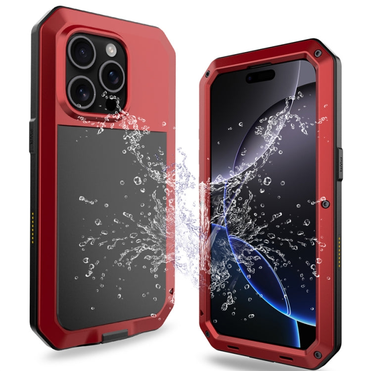 For iPhone 16 Pro Max Shockproof IP54 Life Waterproof Phone Case(Red) - iPhone 16 Pro Max Cases by buy2fix | Online Shopping UK | buy2fix