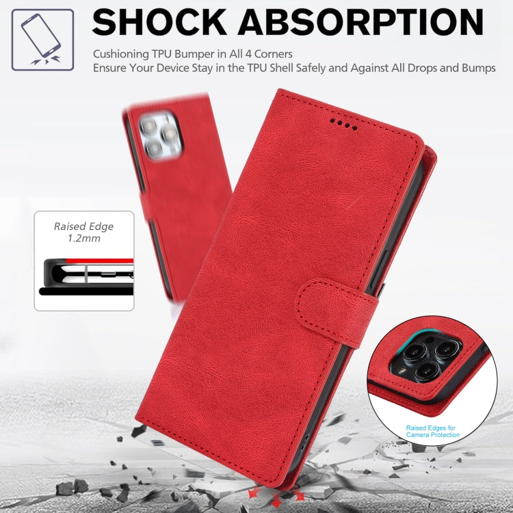 For iPhone 16 Pro Max Fantasy Skin-feel Calfskin Texture Leather Phone Case(Red) - iPhone 16 Pro Max Cases by buy2fix | Online Shopping UK | buy2fix