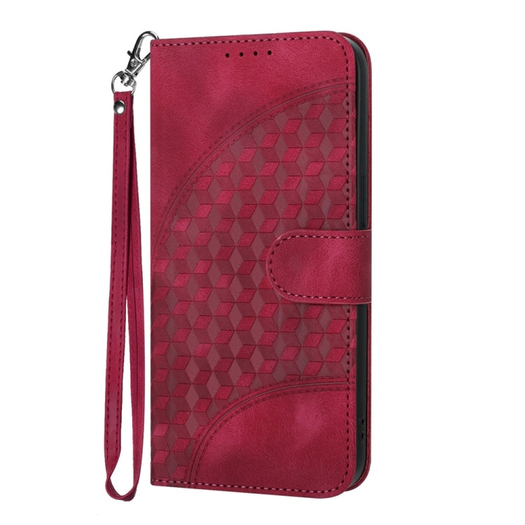 For Samsung Galaxy S25+ 5G YX0060 Elephant Head Embossed Phone Leather Case with Lanyard(Rose Red) - Galaxy S25+ 5G Cases by buy2fix | Online Shopping UK | buy2fix