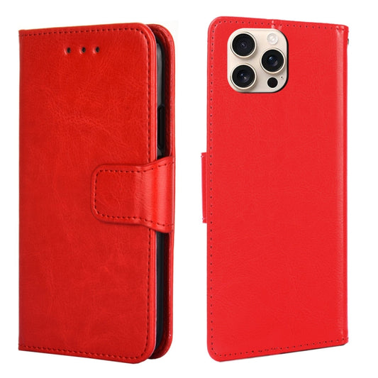 For iPhone 16 Pro Max Crystal Texture Leather Phone Case(Red) - iPhone 16 Pro Max Cases by buy2fix | Online Shopping UK | buy2fix