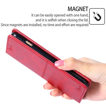 For iPhone 16 Cow Texture Magnetic Leather Phone Case(Red) - iPhone 16 Cases by buy2fix | Online Shopping UK | buy2fix