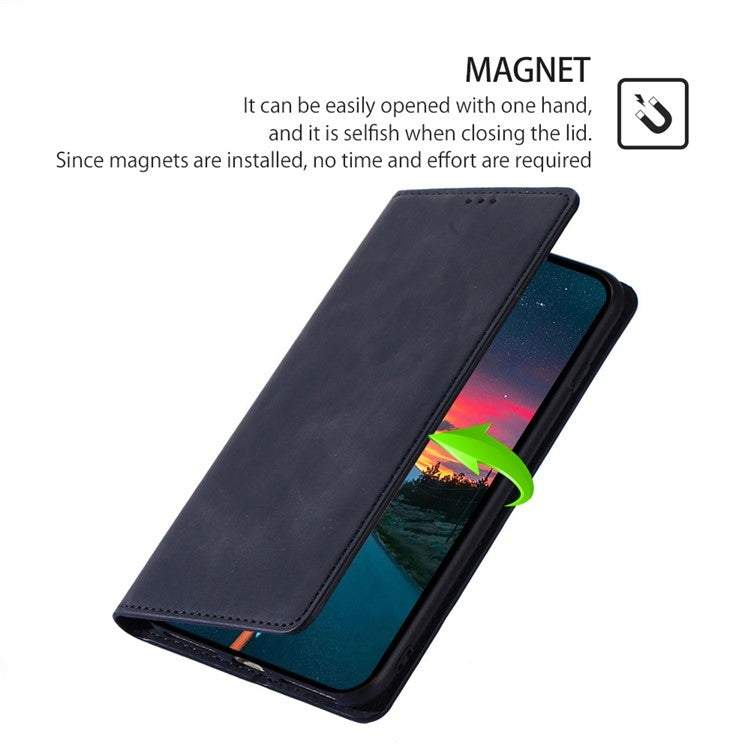 For iPhone 16 Skin Feel Magnetic Leather Phone Case(Black) - iPhone 16 Cases by buy2fix | Online Shopping UK | buy2fix