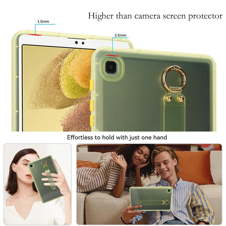 For Samsung Galaxy Tab S9 / S8 / S7 Wristband Holder PC Hybrid TPU Soft Tablet Case(Yellow) - Galaxy Tab S9 Cases by buy2fix | Online Shopping UK | buy2fix