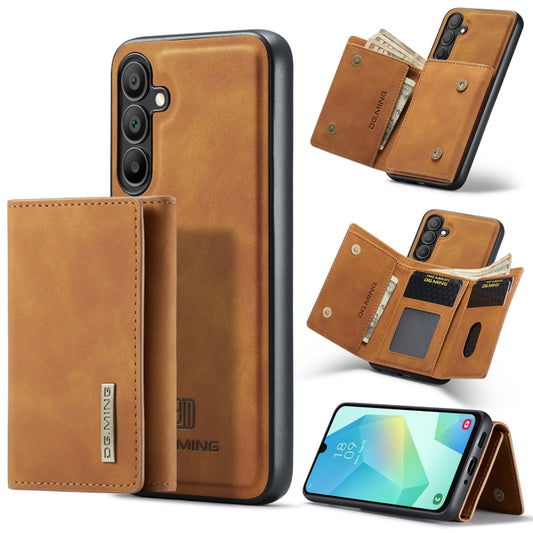 For Samsung Galaxy A16 5G DG.MING M1 Series 3-Fold Multi Card Wallet + Magnetic Phone Case(Brown) - Galaxy Phone Cases by DG.MING | Online Shopping UK | buy2fix