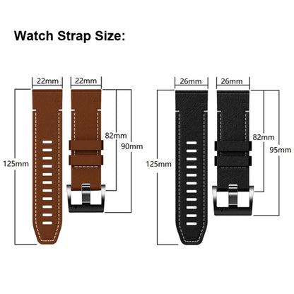 For Garmin 26mm Silicone Leather Quick Release Watch Band(Black) - Watch Bands by buy2fix | Online Shopping UK | buy2fix