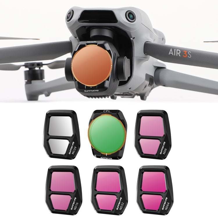 For DJI Air 3S Sunnylife Camera Lens Filter, Filter:6 in 1 UV CPL ND8-64 -  by Sunnylife | Online Shopping UK | buy2fix