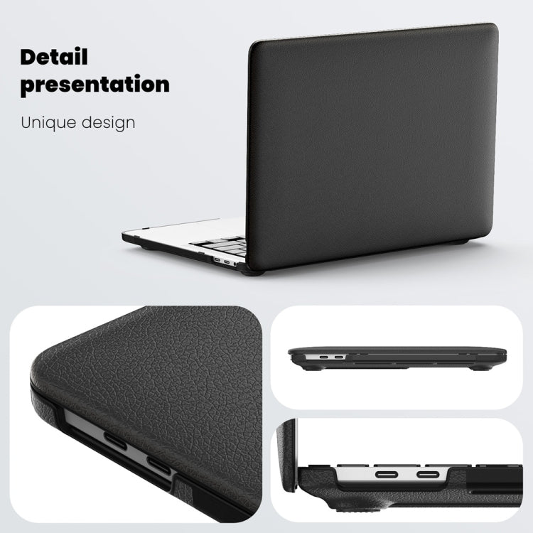 For MacBook Pro 13.3 inch M1 A2338 Business Magnetic Holder PC + PU Laptop Protective Case(Black) - MacBook Pro Cases by buy2fix | Online Shopping UK | buy2fix