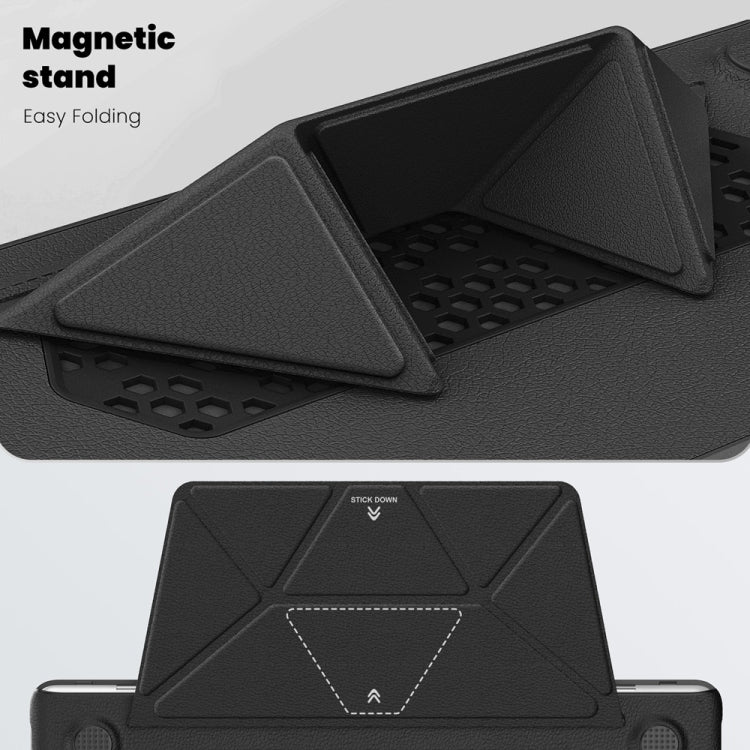 For MacBook Air 13.3 inch A2337 Business Magnetic Holder PC + PU Laptop Protective Case(Black) - MacBook Air Cases by buy2fix | Online Shopping UK | buy2fix