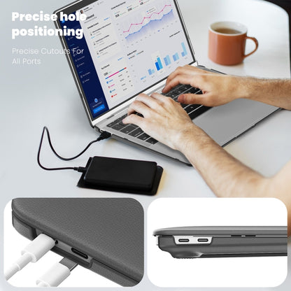 For MacBook Air 13.3 inch A2337 Business Magnetic Holder PC + PU Laptop Protective Case(Grey) - MacBook Air Cases by buy2fix | Online Shopping UK | buy2fix