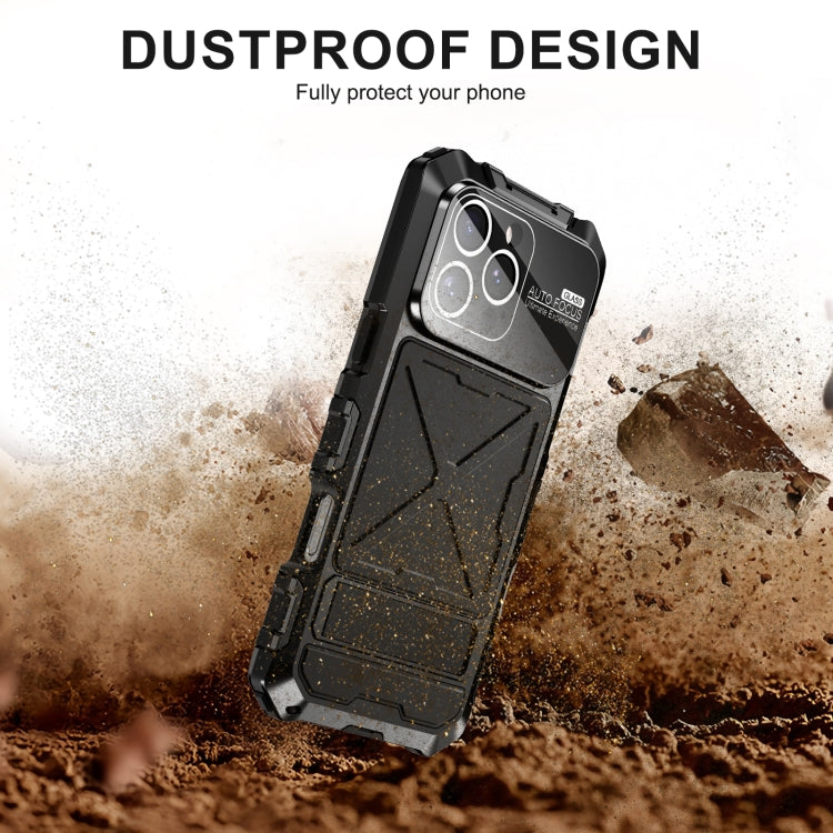 For iPhone 16 Pro R-JUST Life Waterproof Dustproof Shockproof Phone Case(Black) - iPhone 16 Pro Cases by R-JUST | Online Shopping UK | buy2fix