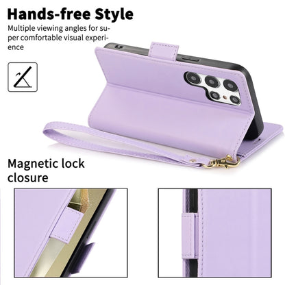 For Samsung Galaxy S25 Ultra 5G Side Buckle RFID Anti-theft Leather Phone Case(Light Purple) - Galaxy S25 Ultra 5G Cases by buy2fix | Online Shopping UK | buy2fix