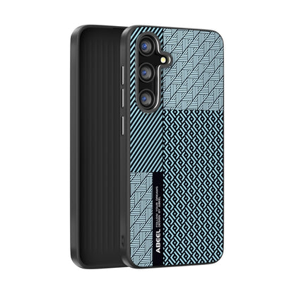 For Samsung Galaxy S25+ 5G ABEEL 6D Micro Relief MagSafe Magnetic Phone Case(Carbon Fiber Blue) - Galaxy S25+ 5G Cases by buy2fix | Online Shopping UK | buy2fix