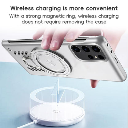 For Samsung Galaxy S25 Ultra 5G Ice Sense Series Graphene Cooling MagSafe Holder Phone Case(Silver) - Galaxy S25 Ultra 5G Cases by buy2fix | Online Shopping UK | buy2fix