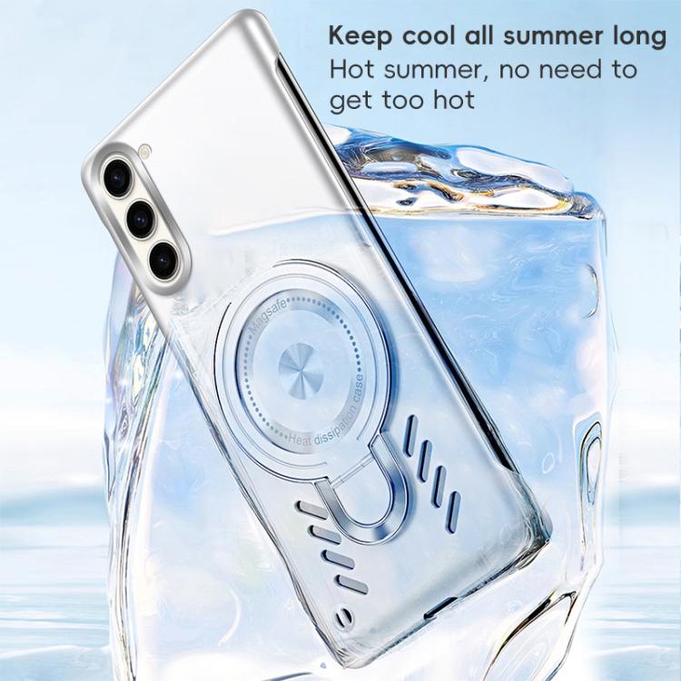 For Samsung Galaxy S25+ 5G Ice Sense Series Graphene Cooling MagSafe Holder Phone Case(Silver) - Galaxy S25+ 5G Cases by buy2fix | Online Shopping UK | buy2fix