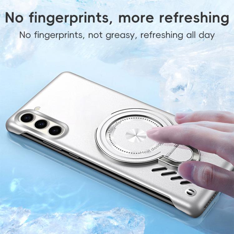 For Samsung Galaxy S25+ 5G Ice Sense Series Graphene Cooling MagSafe Holder Phone Case(Silver) - Galaxy S25+ 5G Cases by buy2fix | Online Shopping UK | buy2fix