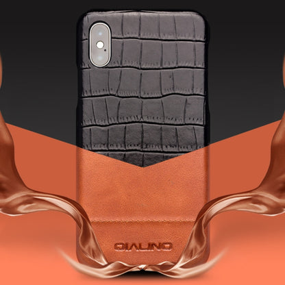 For iPhone X / XS QIALINO Crocodile Texture Cowhide Leather Protective Case - More iPhone Cases by QIALINO | Online Shopping UK | buy2fix