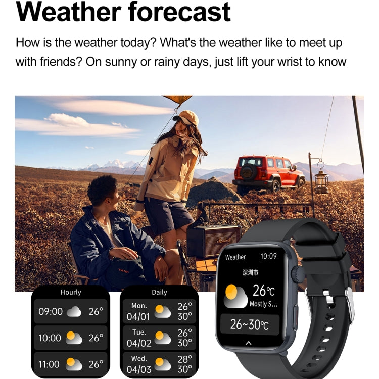 T92 1.81 inch IPS Square Screen Smart Watch, Heart Rate / Blood Oxygen / Blood Pressure(Grey) - Smart Watches by buy2fix | Online Shopping UK | buy2fix