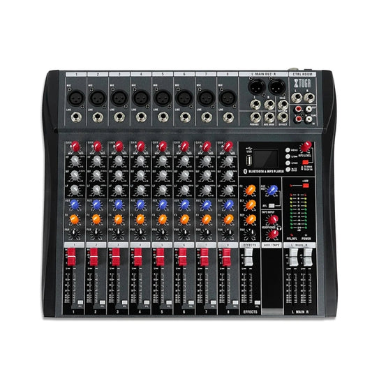 XTUGA CT80X 8-Channels Audio Mixer DJ Mixing Console with 48V Power Supply(EU Plug) - Live Sound Effects Processors by XTUGA | Online Shopping UK | buy2fix