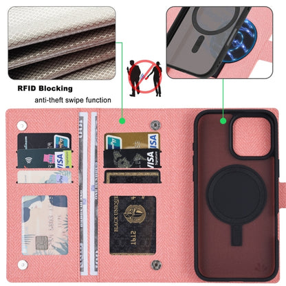 For iPhone 16 Pro Max ViLi GBS Series MagSafe Magnetic RFID Leather Flip Phone Case(Pink) - iPhone 16 Pro Max Cases by ViLi | Online Shopping UK | buy2fix