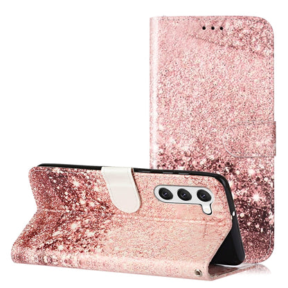 For Samsung Galaxy S25+ 5G Colored Drawing Marble Pattern Leather Phone Case(Rose Gold) - Galaxy S25+ 5G Cases by buy2fix | Online Shopping UK | buy2fix