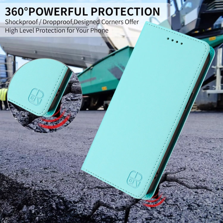 For Samsung Galaxy S24+ / S25+ 5G RC01 Dual-Folded Magnetic Suction RFID Leather Phone Case(Mint Green) - Galaxy S25+ 5G Cases by buy2fix | Online Shopping UK | buy2fix