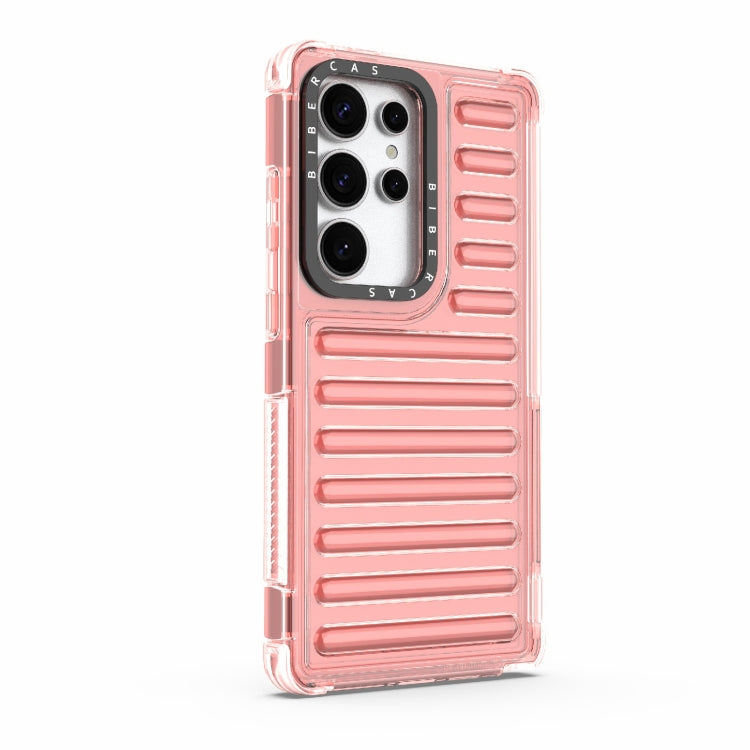 For Samsung Galaxy S25 Ultra 5G High Transparency TPU Hybrid PC Airbag Phone Case(Pink) - Galaxy S25 Ultra 5G Cases by buy2fix | Online Shopping UK | buy2fix