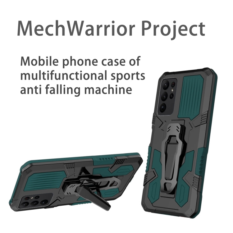 For Samsung Galaxy S25 Ultra 5G Armor Warrior Shockproof PC + TPU Phone Case(Army Green) - Galaxy S25 Ultra 5G Cases by buy2fix | Online Shopping UK | buy2fix