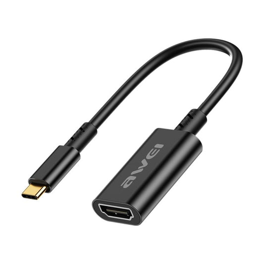 awei CL-217T USB-C / Type-C to HDMI 4K 30Hz UHD Adapter Cable, Length:20mm(Black) - Cable by awei | Online Shopping UK | buy2fix