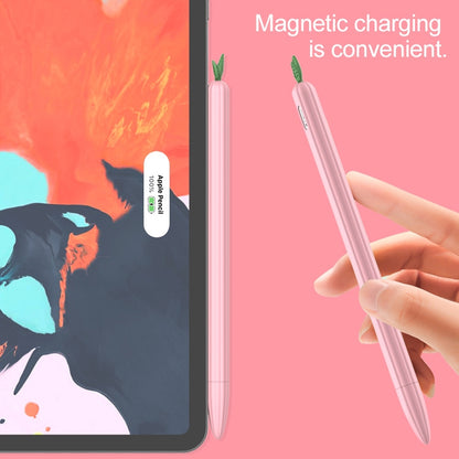 For Apple Pencil 1 Contrasting Color Mint Leaf Silicone Non-slip Protective Cover(Pink) - Pencil Accessories by buy2fix | Online Shopping UK | buy2fix