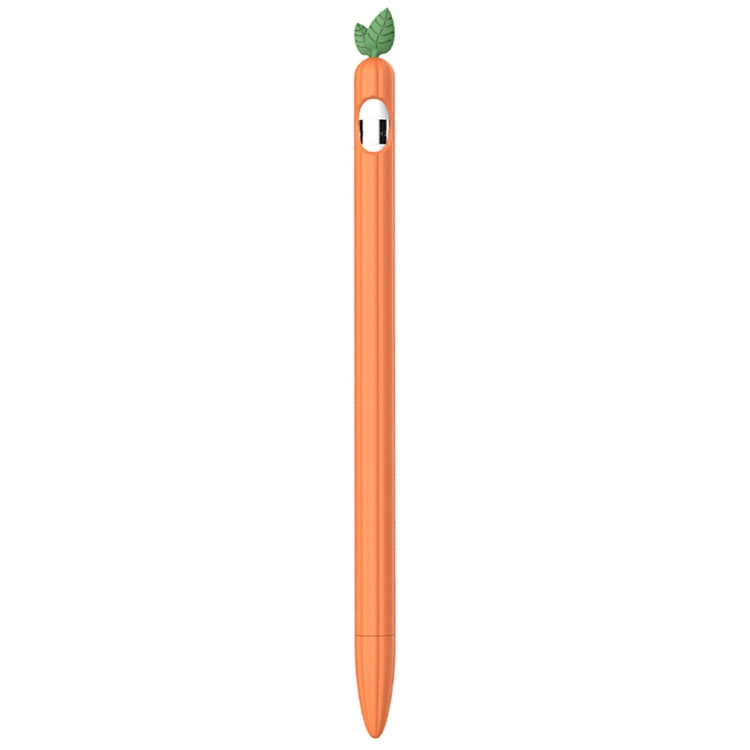 For Apple Pencil 1 Contrasting Color Mint Leaf Silicone Non-slip Protective Cover(Orange) - Pencil Accessories by buy2fix | Online Shopping UK | buy2fix