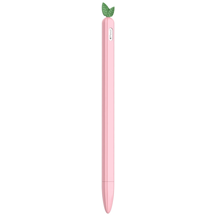 For Apple Pencil 2 Contrasting Color Mint Leaf Silicone Non-slip Protective Cover(Pink) - Pencil Accessories by buy2fix | Online Shopping UK | buy2fix