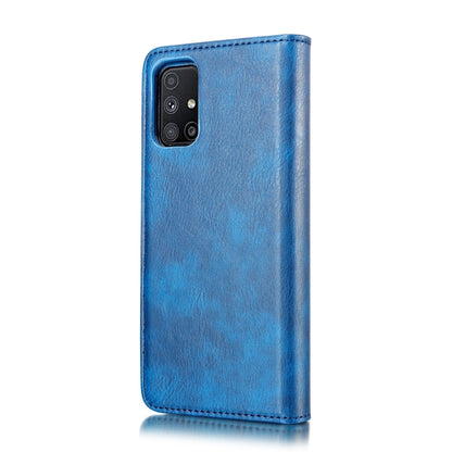 For Samsung Galaxy M51 DG.MING Crazy Horse Texture Flip Detachable Magnetic Leather Case with Holder & Card Slots & Wallet(Blue) - Galaxy Phone Cases by DG.MING | Online Shopping UK | buy2fix