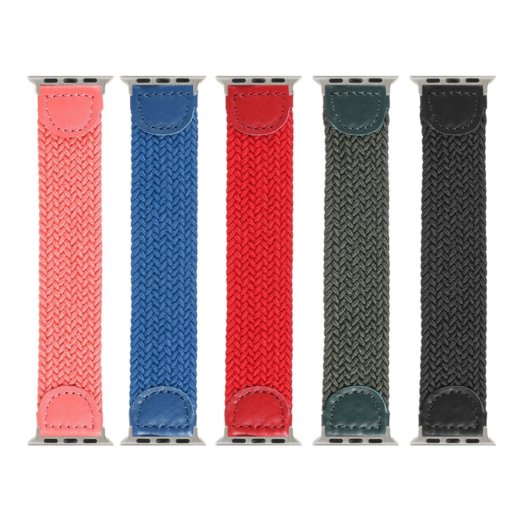 Nylon + Leather Braided Watch Band For Apple Watch Ultra 49mm&Watch Ultra 2 49mm / Series 9&8&7 45mm / SE 3&SE 2&6&SE&5&4 44mm / 3&2&1 42mm, Size:S(Red) - Watch Bands by buy2fix | Online Shopping UK | buy2fix