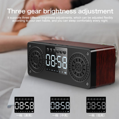 A10 Subwoofer Wooden Clock Bluetooth 5.0 Speaker, Support TF Card & U Disk Play & FM Radio(Black) - Desktop Speaker by buy2fix | Online Shopping UK | buy2fix